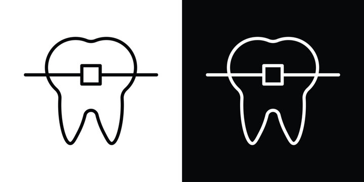 Teeth with braces icon