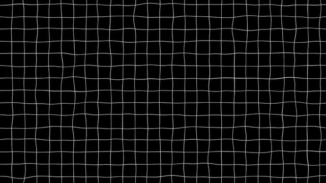Black background with animated waving white wireframe grid line, Minimal technology white grid on black background,
Black and white grid moving upwards, abstract geometric background 