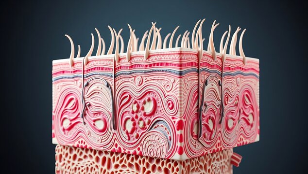 3d anatomy model of human skin layers