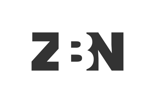ZBN logo design. Initial letter Z B N bold font style for tech startups, consulting, corporate branding. Creative company name, headlines typography identity, trendy logotype.
