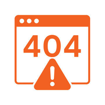 404 error page icon, browser window showing not found message, website error alert, digital problem, internet navigation issue