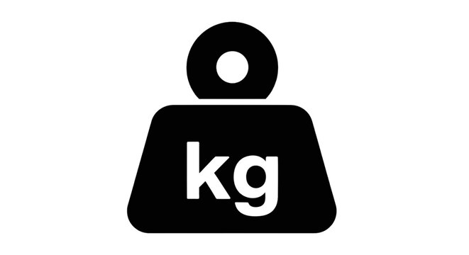 Vector illustration of weight icon, kilogram symbol, vector illustration on a transparent background