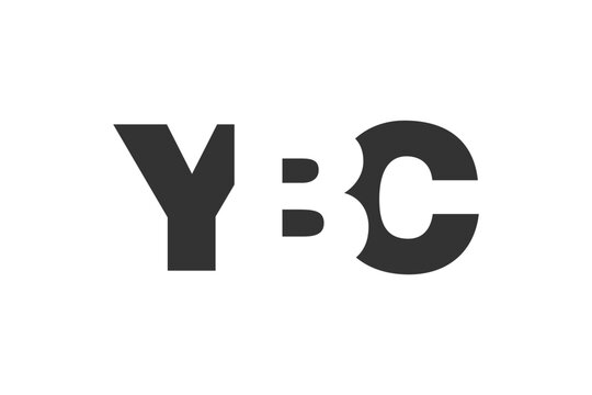 YBC logo design. Initial letter Y B C bold font style for tech startups, consulting, corporate branding. Creative company name, headlines typography identity, trendy logotype.