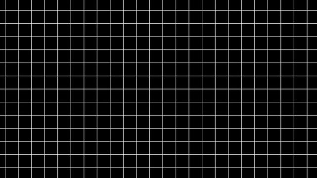 Black background with animated waving white wireframe grid line, Minimal technology white grid on black background,
Black and white grid moving upwards, abstract geometric background 