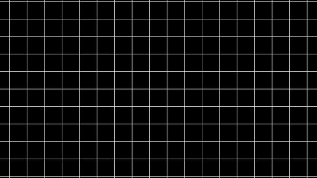 Black background with animated waving white wireframe grid line, Minimal technology white grid on black background,
Black and white grid moving upwards, abstract geometric background 