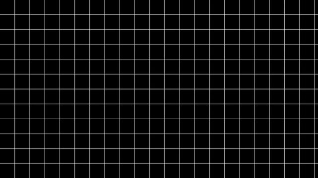 Black background with animated waving white wireframe grid line, Minimal technology white grid on black background,
Black and white grid moving upwards, abstract geometric background 