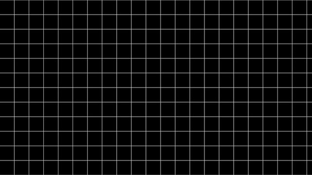 Black background with animated waving white wireframe grid line, Minimal technology white grid on black background,
Black and white grid moving upwards, abstract geometric background 