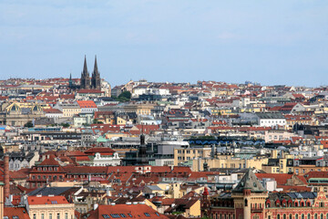 Obraz premium Historic european city skyline with cathedral spires