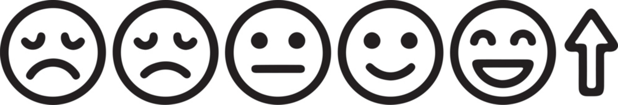 Mood Tracker Icon Outline Black Line Minimal Vector Illustration