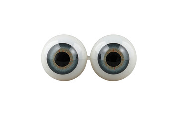 Two googly eyes with blue irises and dark pupils, showing a funny, looking, watching, or staring expression © Krtola 