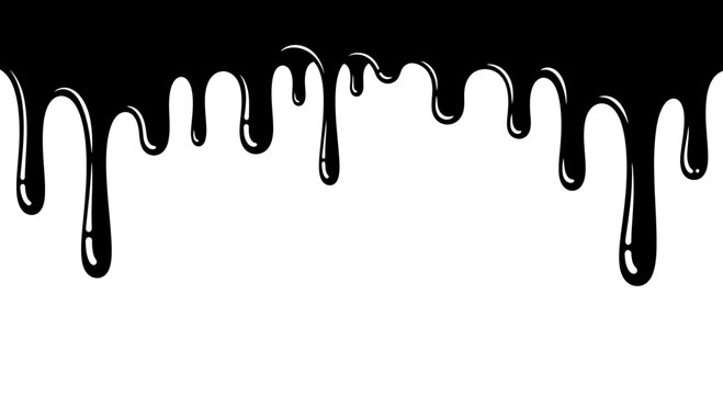 Black Paint Drip Seamless Border Pattern