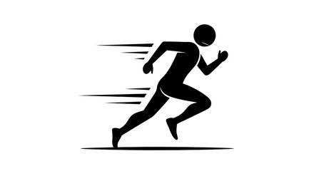 Obraz premium Silhouette of a Running Person with Speed Motion Lines
