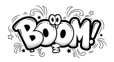 Comic Book Style Boom Sound Effect Illustration © kiki__
