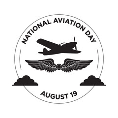 Airplane Wings Silhouette With Text On White Background © MSTNURUNNAHAR