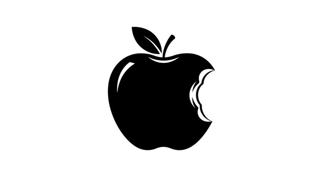 Bitten Apple Silhouette Icon
