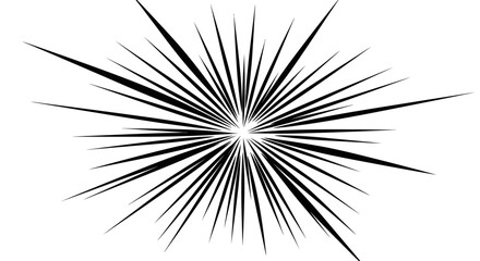 Obraz premium Black and White Sunburst Radial Lines Graphic Element
