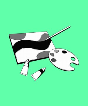canvas and painting materials
