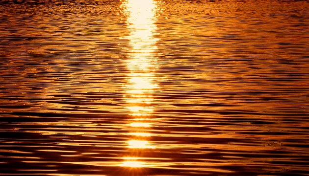 A Serene Close Up Of Ripples In A Water Surface Reflecting Warm Golden Hues From Sunlight Creating A Tranquil Atmosphere And A Soothing Mood