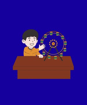 A boy built a mini carousel