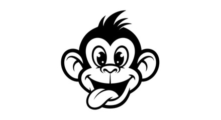 Obraz premium Cute Cartoon Monkey Face Illustration