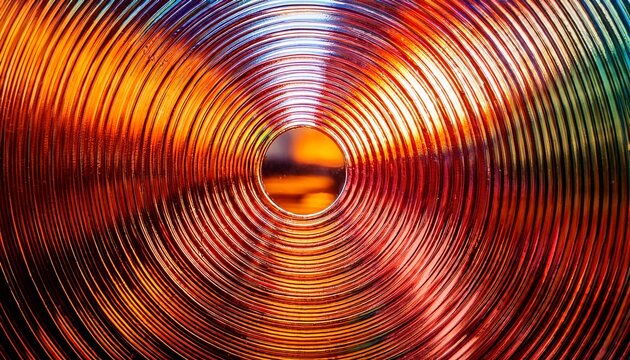 Bright Ribbed Glass Background With Circular Light Reflection