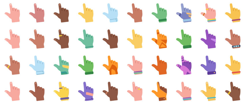 Flat vector illustration of a hand gesture performing a zoom out motion