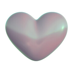 Fototapeta premium 3D Heart Icon Isolated on Transparent Background