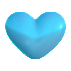 Fototapeta premium 3D Heart Icon Isolated on Transparent Background