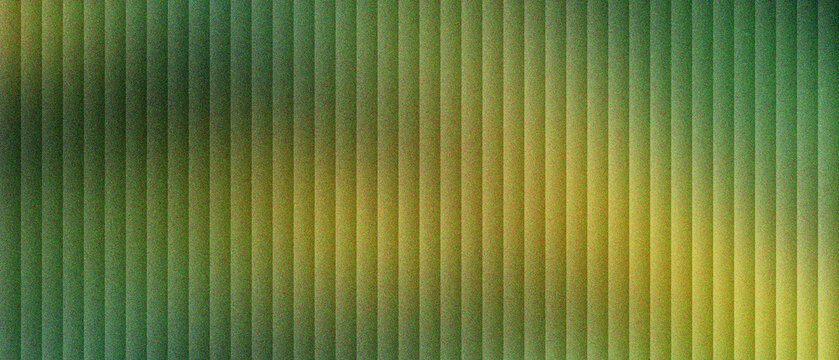 Abstract green fluted glass texture with vertical lines and soft yellow light, ribbed glass surface with blurred gradient background, decorative architectural glass panel for modern interior
