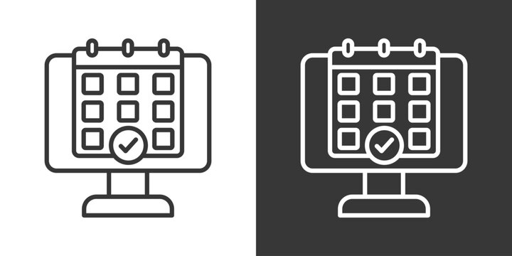 Appointment Booking Icon Set Vector Collection Isolated In Black And White