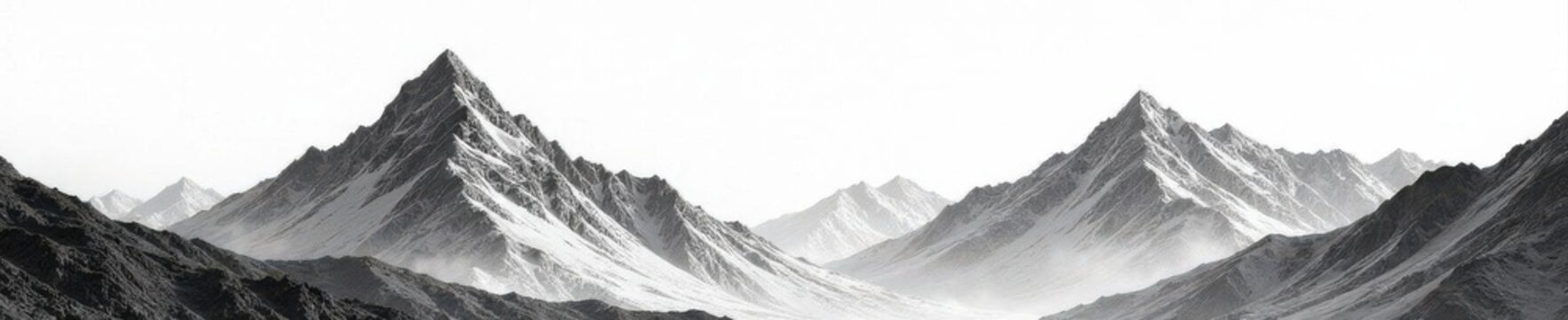 Abstract stippled mountain peaks  Grainy, textured black and white vector art , black, white