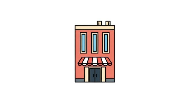 Small retail shop storefront with striped awning