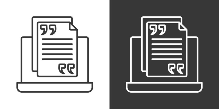 Source Citation Icon Set Vector Collection Isolated In Black And White