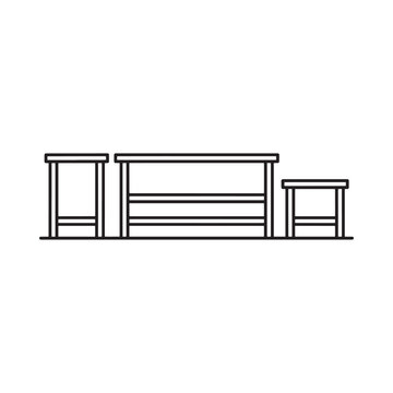 Horse jumping obstacle Silhouette On White Background Linear Style