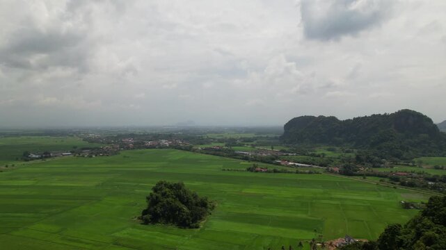 Aerial view of Gunung Keriang Cave located in Alor Setar,Kedah