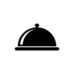 Fototapeta premium Black restaurant cloche food cover icon.