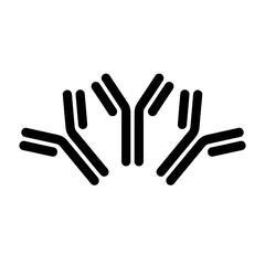 Fototapeta premium Black silhouette icon of antibody protein structures.