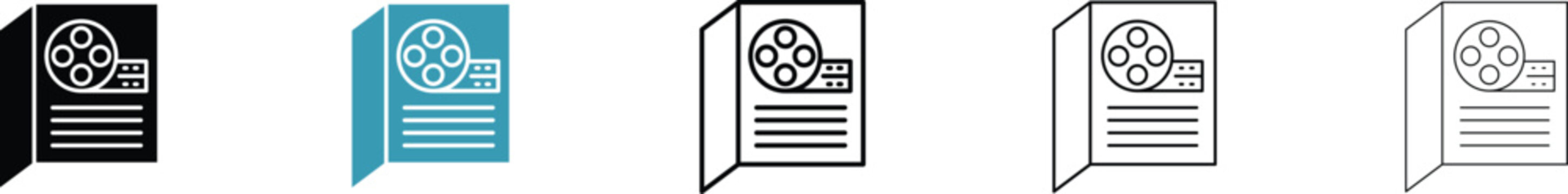 Scenario icon minimal drawings set
