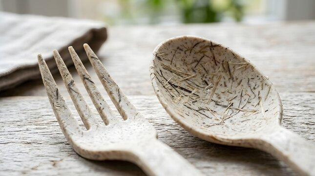 Sustainable and eco-friendly disposable cutlery crafted from natural materials, a conscientious choice for a greener future and mindful dining practices