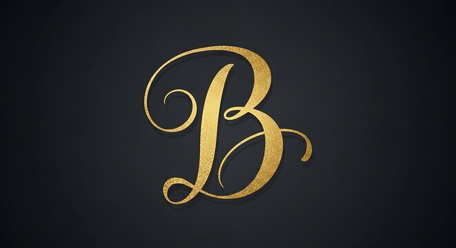 Elegant Gold Letter B on Dark Background