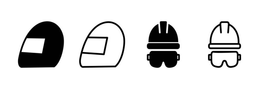 Helmet icon symbol for apps and websites. Motorcycle helmet sign and symbol. Construction helmet icon. Safety helmet