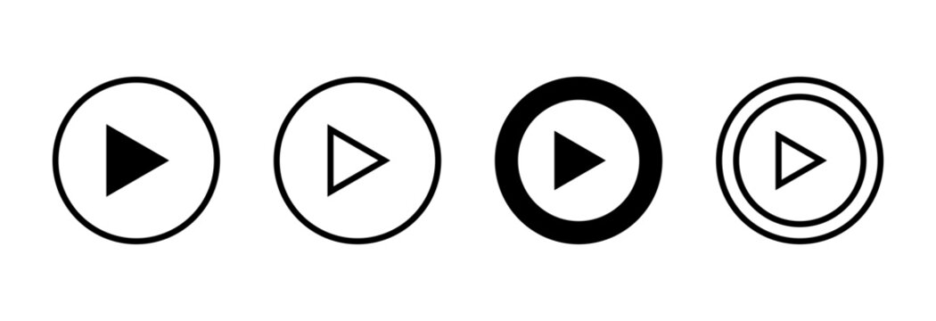 Play icon symbol for apps and websites. Play button sign and symbol