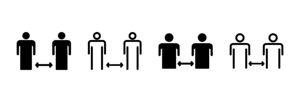 Social distance icon symbol for apps and websites. social distancing sign and symbol. self quarantine sign