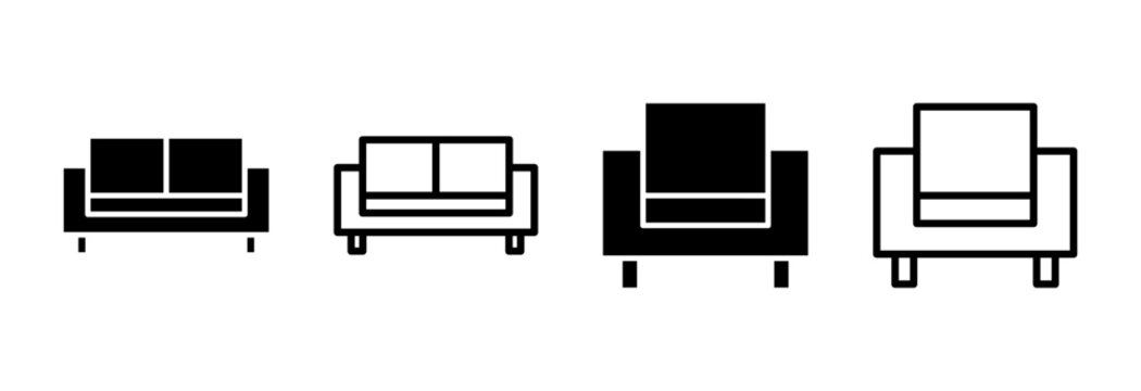 Sofa icon symbol for apps and websites. sofa sign and symbol. furniture icon