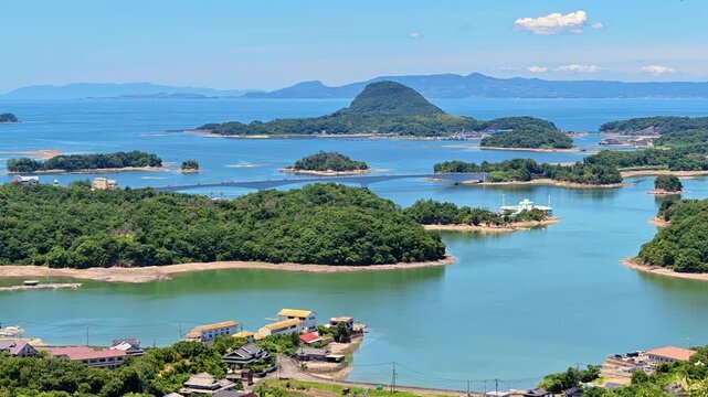 高舞登山から見える天草諸島　天草五橋