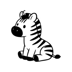 Obraz premium cute zebra sitting on the ground
