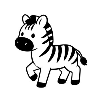 cartoon zebra walking