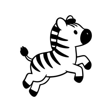 vector illustration of cartoon zebra