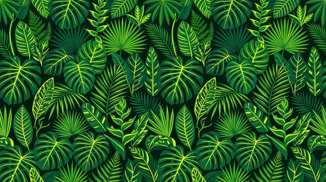 African pattern jungle foliage tropical leaves design with tropical mudcloth geometric ornamental decorative abstract