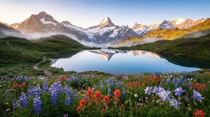 alpine lake in the alps © akun